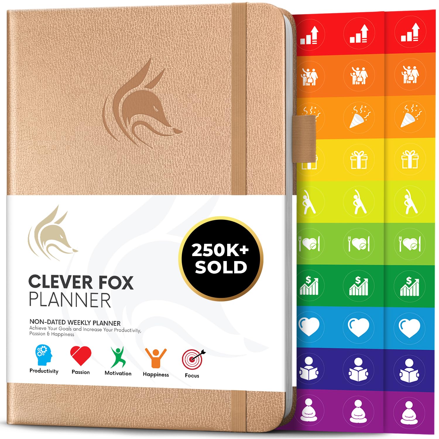 Clever Fox Planner – Undated Weekly & Monthly Organizer Journal for Productivity, Time Management & Goals – A5 (Pearl)