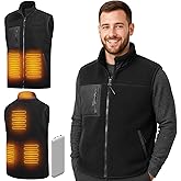 LABEWVI Fleece Heated Vest for Men & Women - 10000mAh USB Rechargeable Battery, Lightweight Heating Vest