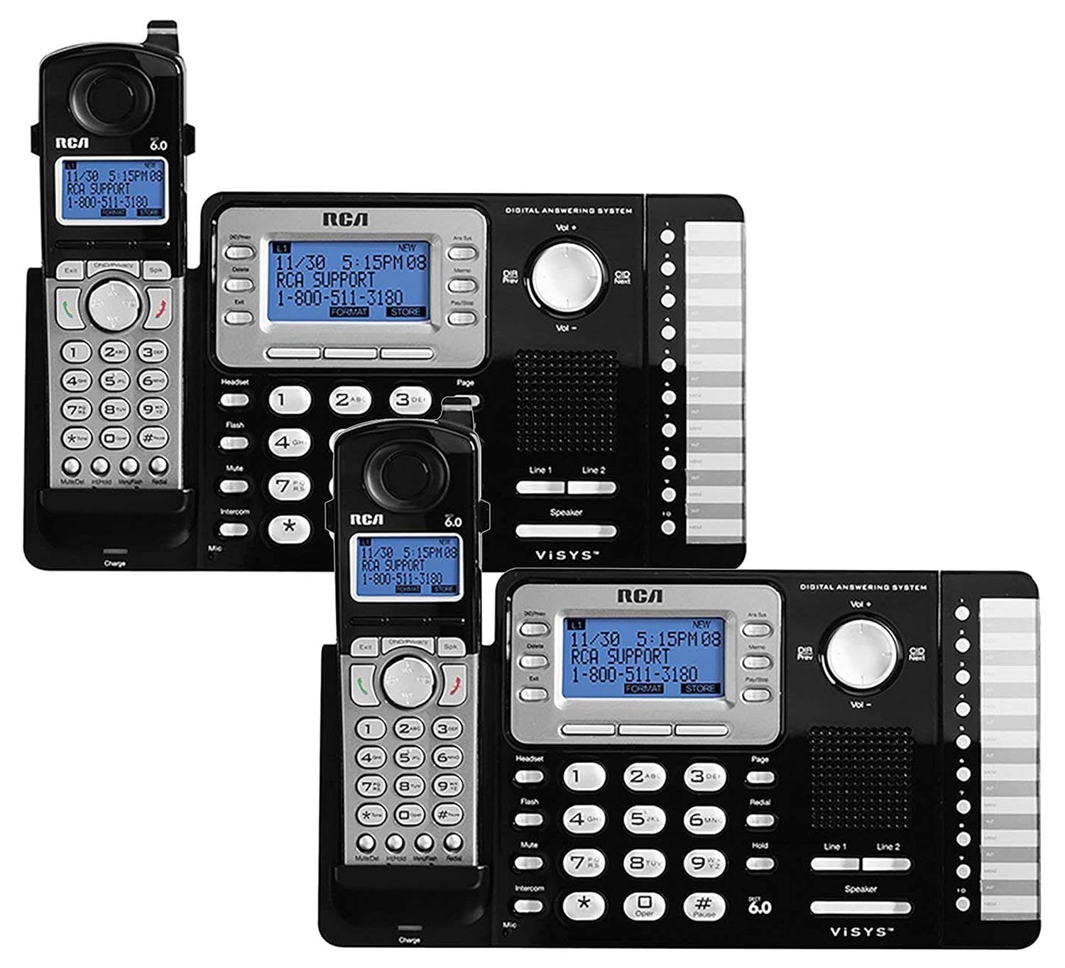 RCA TFD25252, 2-Line Expandable Cordless Phone with Caller Id: Amazon.ca:  Electronics