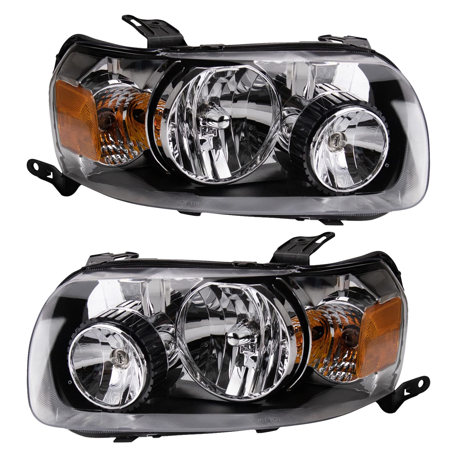TRQ 2 Piece Headlight Assembly Set Driver