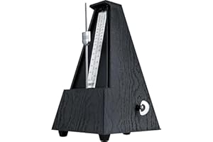 Sondery Classic Mechanical Metronome with Bell for Piano Guitar Drum Violin Saxophone All Instruments, Tempo Range 40-208bpm, Beats 02346, Black Wood Grain ABS Case with Comfortable Click Sound
