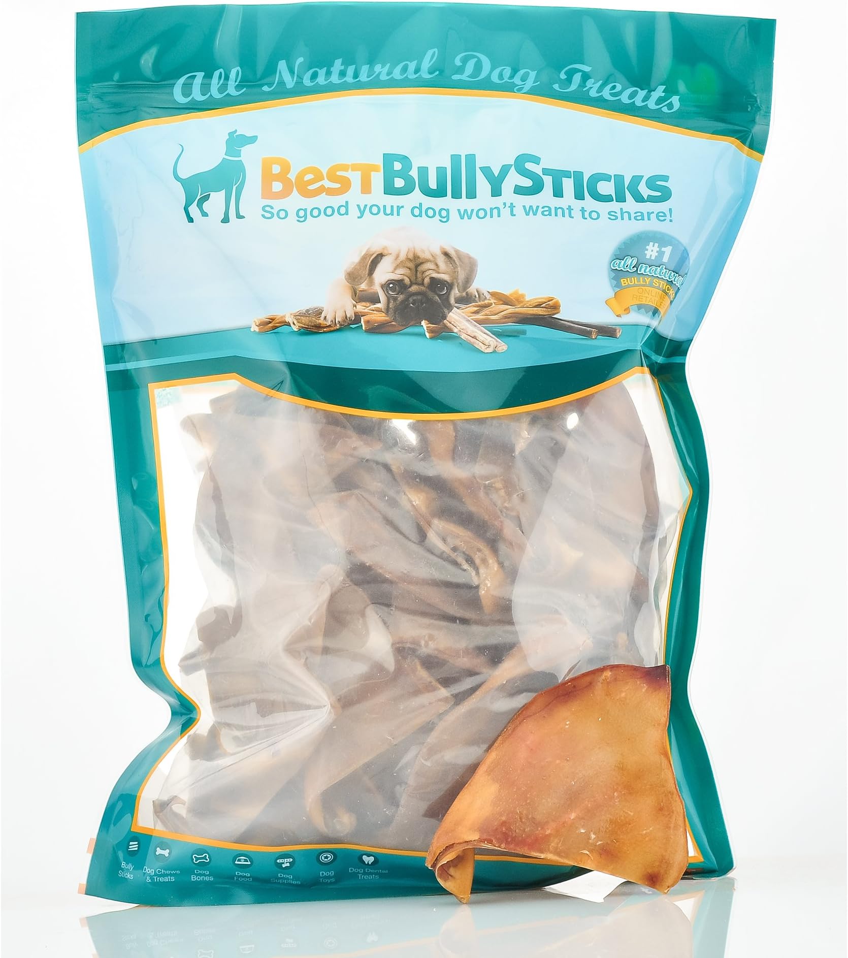 Best Bully Sticks HalfCut Pig Ear Dog Treats (50 Count Value Pack) Pricepulse