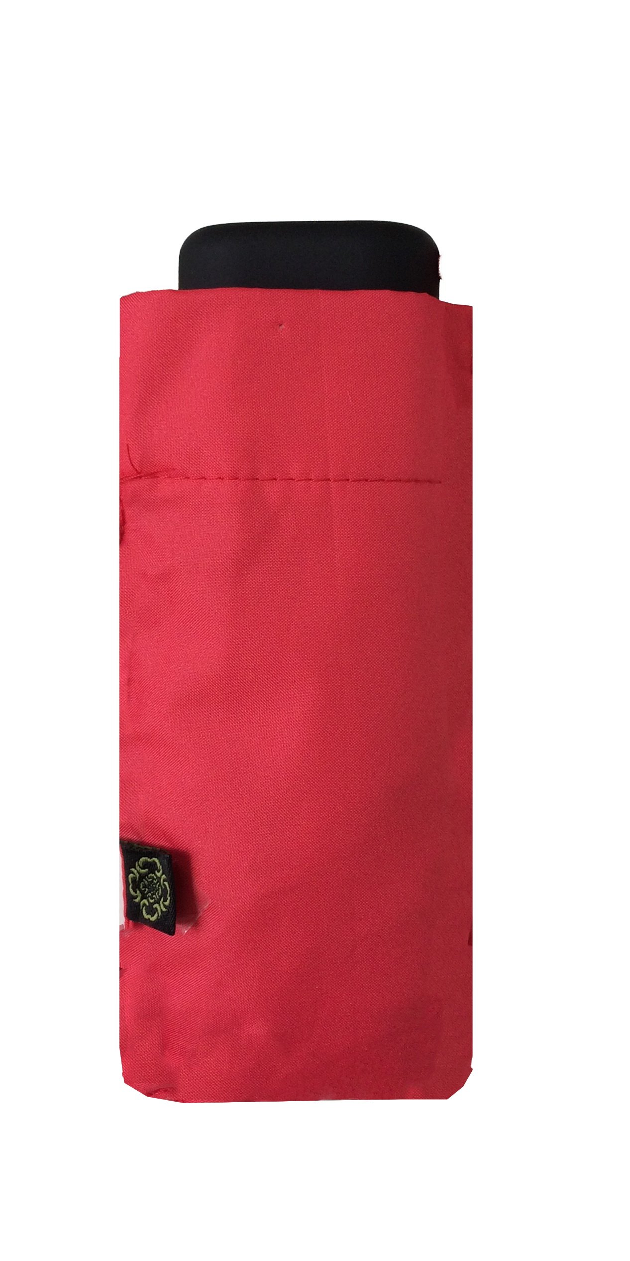 City travel Folding Umbrella - Mini pocket size 17cm - Rectangular shape Design - Windproof - 6 Ribs in alumium and fiberglass - compact - ultra light (Red)