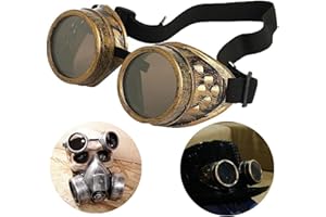 TamBee Vintage Steampunk Goggles Glasses New Sell Gothic-Copper Halloween Face Mask Accessories For Cosplay