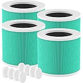 4 Pack HY1800 HEPA Replacement Filter Compatible with CHIVALZ/MORENTO/Loytio/Honeyuan/AYAFATO/IOIOW HY1800 Air Purifier, 3-in-1 Filtration System HY1800 Replacement Filter