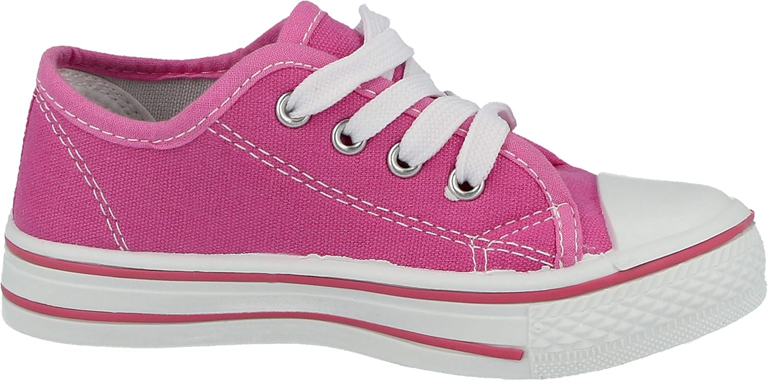 Infants Lace up Canvas Pump Shoes with White Laces UK