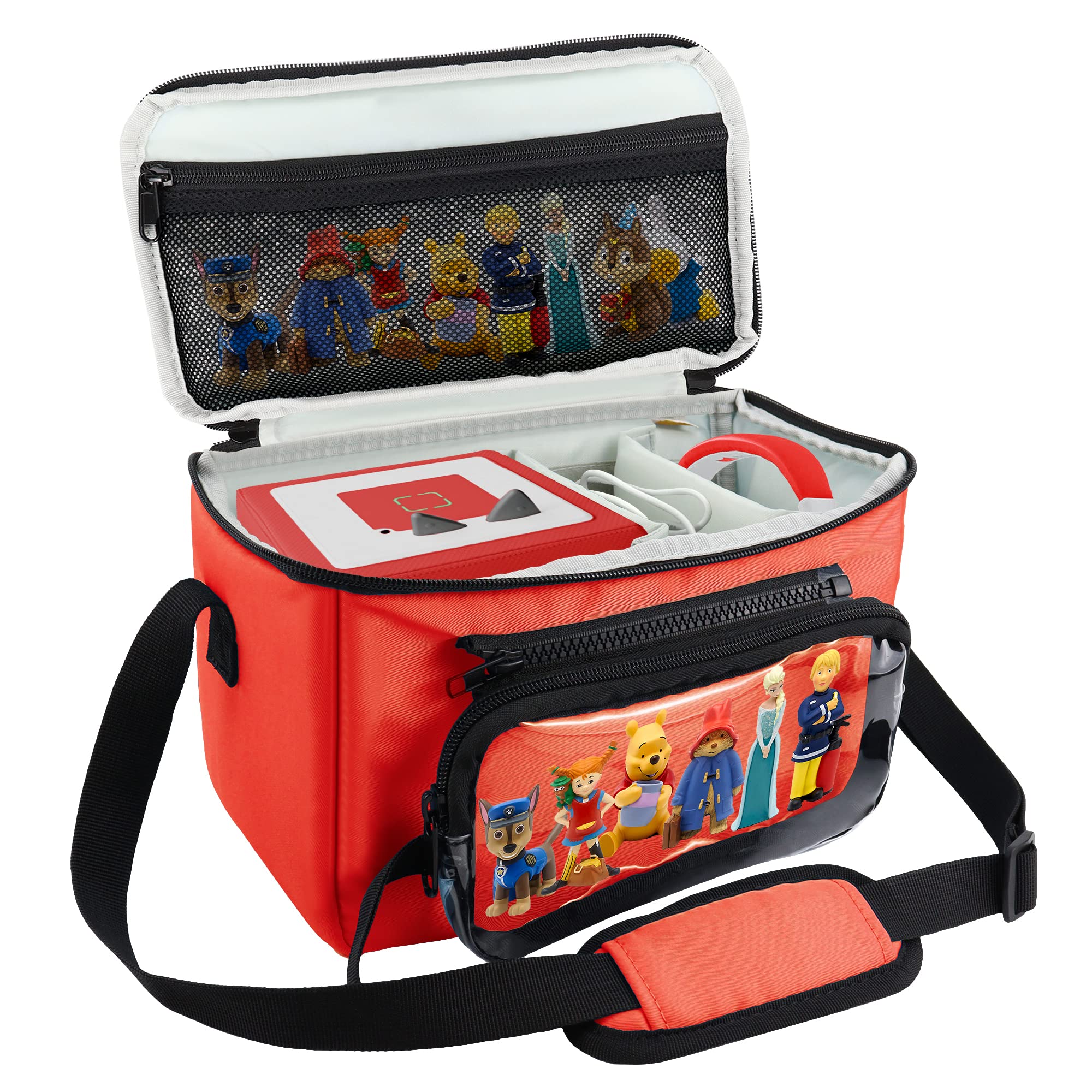 Annmore Carry Bag for Toniebox and Characters, Compatible with Yoto Player and Cards, Holder for Audio Player and Accessories (Red)