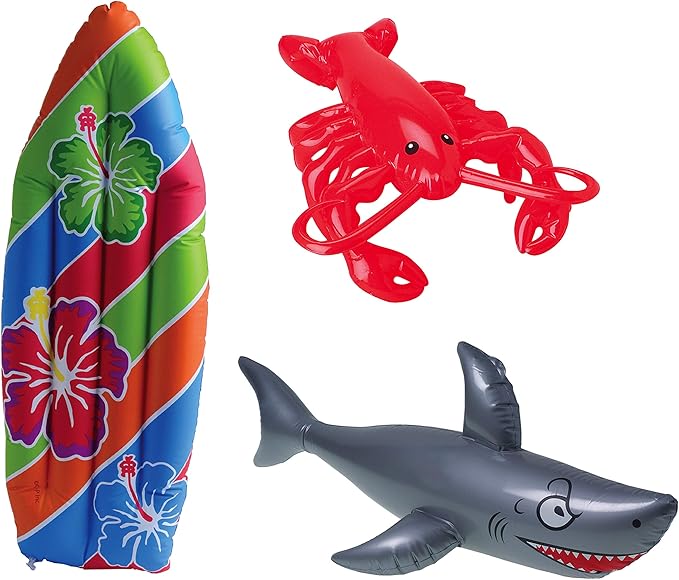 U.S. Toy Sea Animals & Beach Scene Inflatables Bundle Lobster, Shark