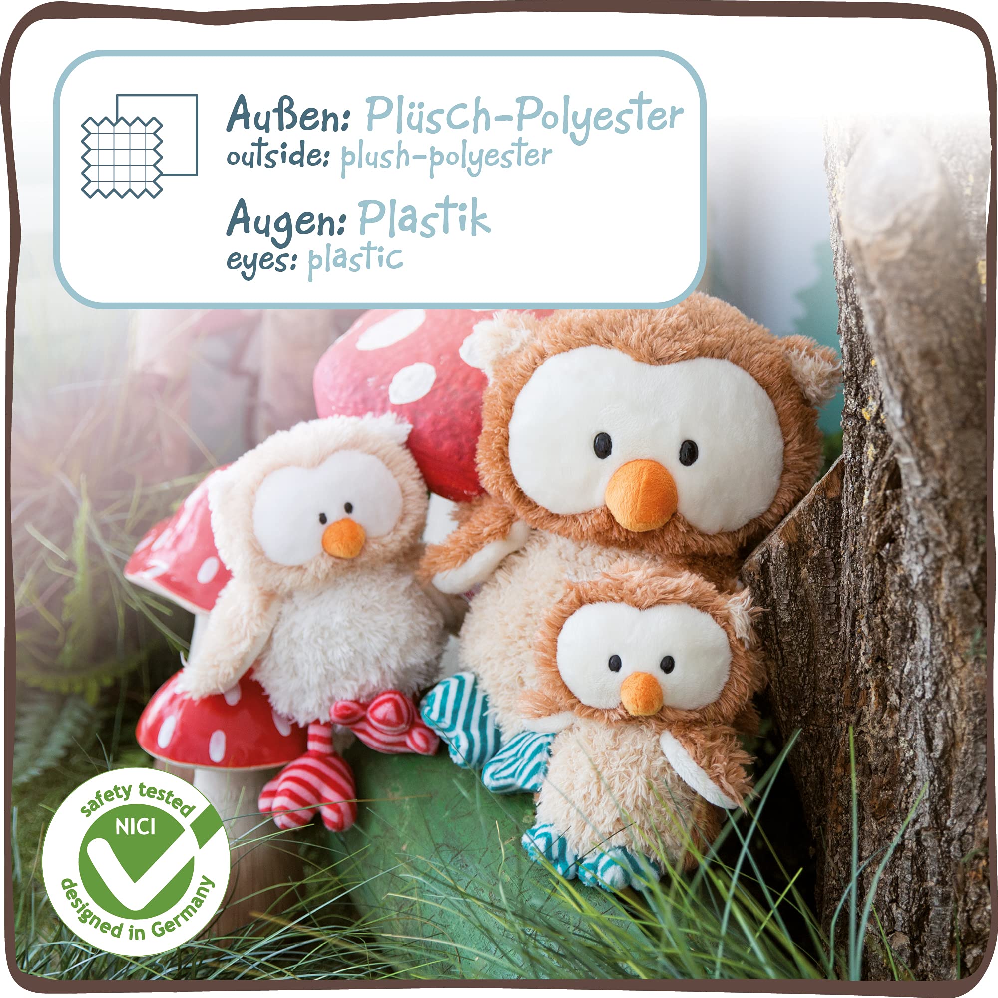 NICI Kuscheltier Baby-Eule Owlino 70 cm – Eule Plüschtier für Mädchen, Jungen & Babys – Stofftier Eule zum Kuscheln, Spielen & Schlafen – Gemütliches Schmusetier ab 0 Monaten 4