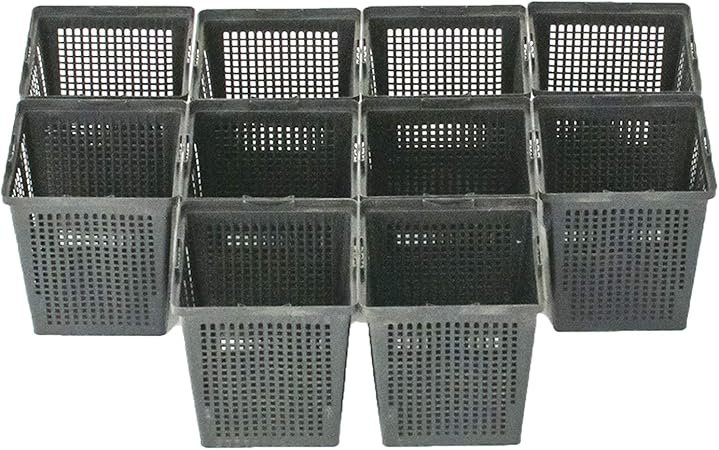 Inter Flower 10 Pflanzkorbe Wasserpflanzenkorb 11 X11 Cm Fur Gartenteich Gut Geeignet Fur Teichplfanzen Wie Seerosen Kunststoff Teichpflanzen Korb Gartenteich Amazon De Garten