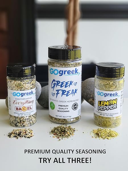 GOGREEK – GREEK FREAK HERB BLEND – PREMIUM QUALITY SEASONING – USE ON: PORK, CHICKEN, BEEF, VEGETABLES, FISH, LAMB, SALADS, PIZZA – NO SALT – 4OZ