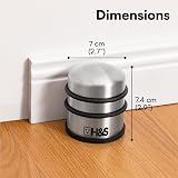 H&S 2.2lb Heavy Door Stop - Non-Scratch Stainless Steel Chrome Floor Stopper view 3