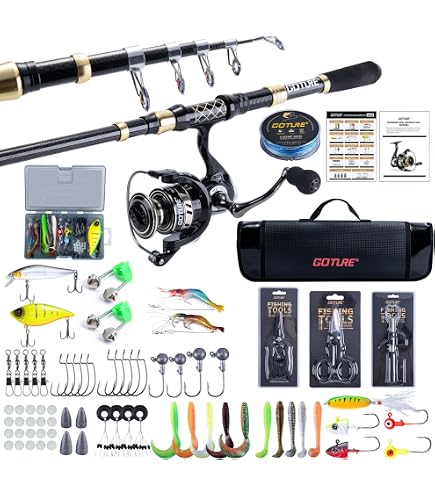 amaxon fishing pole reel kit collapsible Tripquips Rod, 6.9ft 2Pcs Telescopic Fishing Rods Set, Carbon Fiber Fishing Pole, 2PCS Spinning Rod and Combo with Carrier Bag Freshwater Fishing Rod and Reel Combos Kits Fishing Telescopic pole for easy storage and travel Fishing Rod, 6.9ft 2Pcs Telescopic
