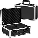 Fukumi 14 Inch Aluminum Hard Case with Customizable Foam &ndash; Heavy-Duty Protective Carrying Case for Wireless Microphone Systems, Camera Gear, and Electronics &ndash; Black