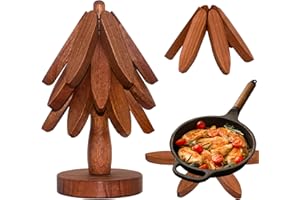 Tree Trivet, Wooden Trivets for Hot Dishes - Set of 3 for Easy Storage - Suited for Hots, Pans, Bowl, Teapot, Hot Holders - M