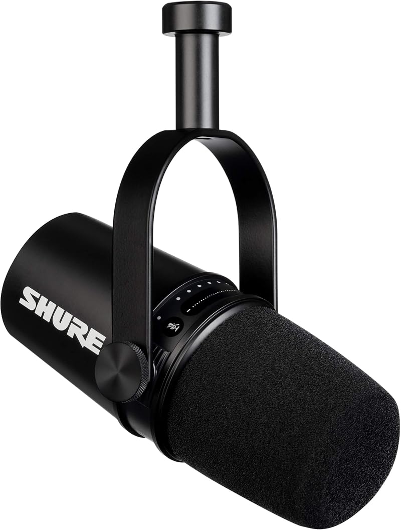 Shure MV7 USB/XLR Podcast Microphone with Built-In Headphone Output