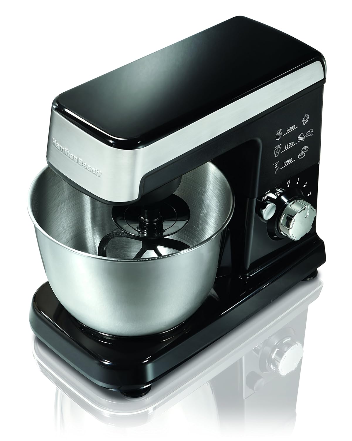 6 Speed Stand Mixer Finish: Black/Silver