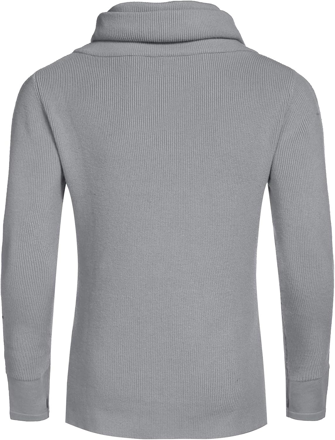 JINIDU Men's Knitted Cotton Pullover Hoodie Long Sleeve Turtleneck Sweater: Clothing