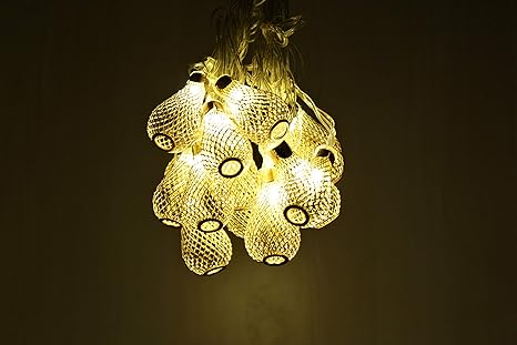 ShopNow Decorative Set of 16 Warm Lighting Bulbs on a high Quality String for Diwali, Christmas and New Year Home Decoration