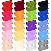 WILLBOND 42 Pcs Sports Sweatbands Sweat Headband for Kids Colorful Basketball Sweatband Cotton Terry Cloth Headband for Youth Athletic Soccer Brace Yoga Outdoor Activities