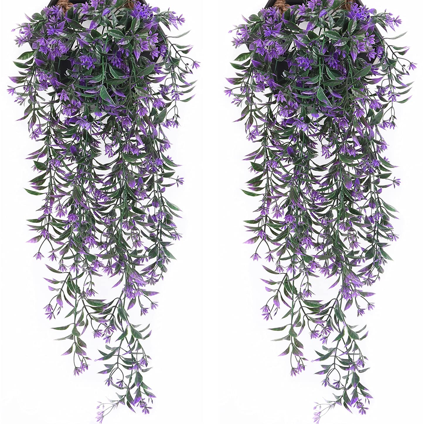 LOVENIMEN Artificial Purple Vine, Hanging Ivy Plastic Plants 4 Pack, Fake Weeping Willow Rattan Wicker Twig for Indoor Outdoor Garden Home Jungle Party Christmas Decoration