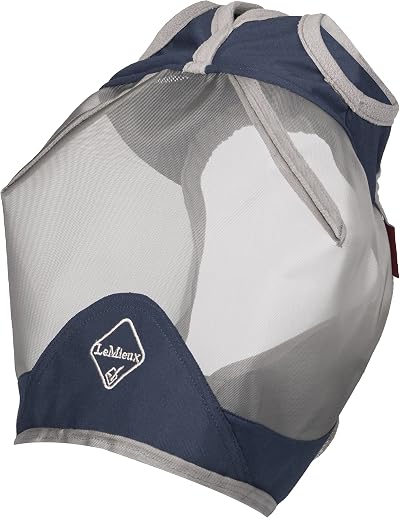 LeMieux Armour Shield Navy Fly Mask with Bamboo Lining Medium