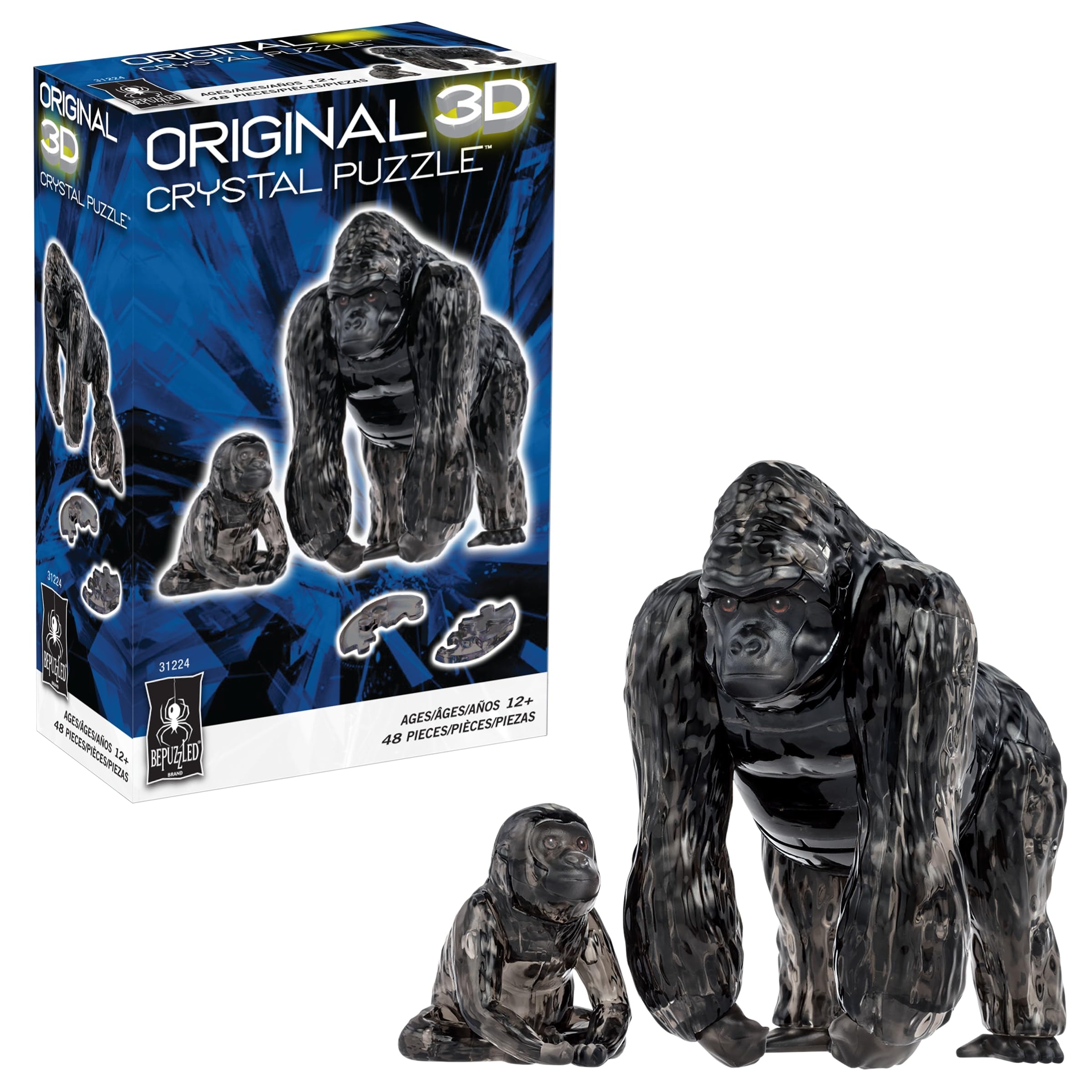 BePuzzled, Gorilla and Baby Original 3D Crystal Puzzle, Perfect