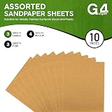 G4GADGET Sandpaper Assorted Pack 10 Sheets Coarse Medium Fine 60 100 150 view 2
