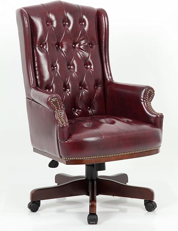 Angelis Bonded Leather Captains Chesterfield Style Managers Desk Chair