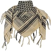Explore Land Cotton Shemagh Keffiyeh Tactical Desert Scarf Neck Head Wrap with Tassel for Men Women