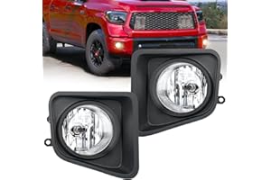 Nilight Fog Lights Assembly Compatible with 2014 2015 2016 2017 2018 2019 2020 2021 Toyota Tundra Light Replacement Clear Lens Driver and Passenger Side