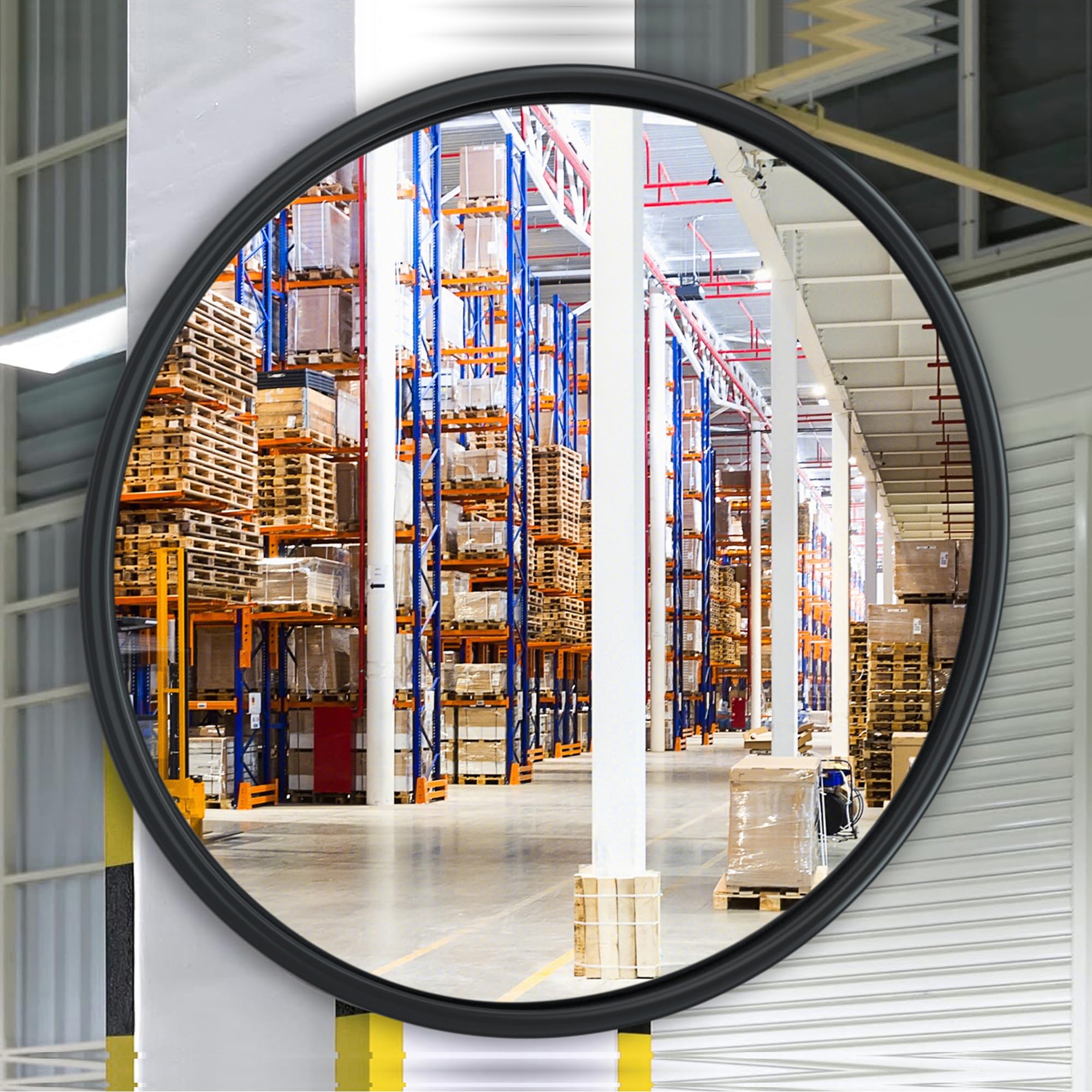 Photo 1 of RELIANCER 18" Convex Security Mirror Curved Safety Mirror Adjustable Traffic Road Mirror Safety Corner Mirror Blind Spot Mirror Parking Mirror For Garage Surveillance Mirror Indoor Outdoor Shop Office