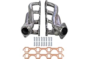 Polished 304 Stainless Steel Shorty Headers for 1979 1993 Ford Mustang 5.0L V8 Fox Body GT LX Upgraded Copper Gaskets Direct 