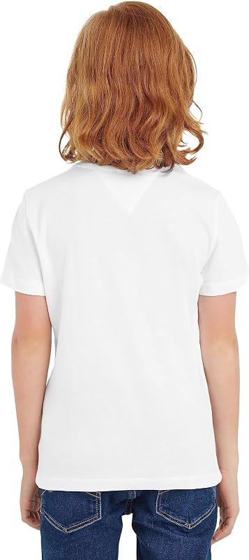 T-Shirt Manches Courtes Enfant Unisexe Essential Tee Col Ras-du-Cou, Blanc (White), 14 Ans — photo 4 sur 6
