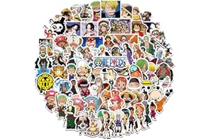 MOQIAN 100Pcs One Piece Stickers, Anime One Piece Stickers for Kids, Cartoon One Piece Decal Gifts, Waterproof Vinyl Stickers for Teen Water Bottle, Laptop, Skateboard