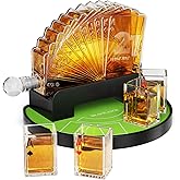 Kollea Blackjack Whiskey Decanter Set, 37.2 Oz Casino Style Decanter with 4 Glasses, Liquor Dispenser, Funny Birthday Gifts for Men Dad, Him, Boyfriend, Poker Game Night Essentials, Bar, Party Decor
