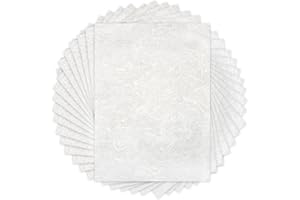 Benvo 50 Sheets A4 Natural Mulberry Paper Visible Plant Fibers Rice Paper Printable Decoupage Tissue Paper Sheets for Writing