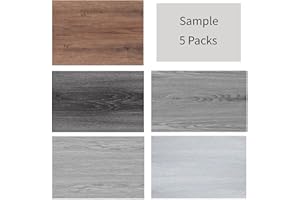 Peel and Stick Floor Tile Vinyl Plank Flooring Sample Set of 5 Packs, INMOZATA Self Adhesive Waterproof Vinyl Flooring Wood Grain Look Floor Tile for Bedroom, Living Room, Kitchen, RV (Sample)