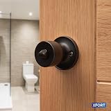 XFORT Tulip Privacy Knob Set Matt Black Keyless Door Knob with Lock view 3