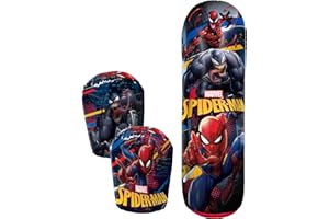 Hedstrom Spiderman Bop Bag Inflatable Punching Bag & Gloves Set, 36 Inch, (56-82274)