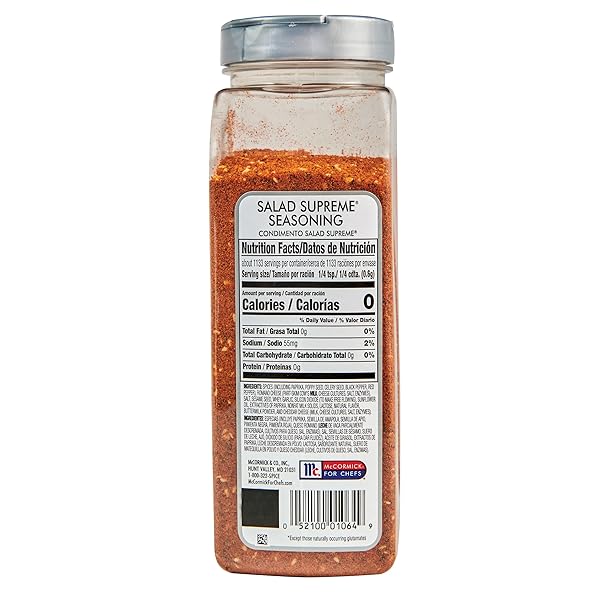 MCCORMICK CULINARY SALAD SUPREME SEASONING, 24 OZ – ONE 24 OUNCE CONTAINER OF SALAD SEASONING WITH HIGH-QUALITY SPICES, USE IN PASTA SALADS, TRADITIONAL SALADS, VEGETABLES AND MORE