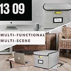 Desihum Collapsible File Organizer Box, filing