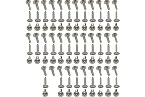 XunLiu 100pcs 304 Stainless Steel PWA Round Head with Pad Self Tapping Screws M2 10mm