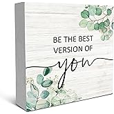 SRADMO Inspirational Quotes Wood Box Sign Desk Decor, Motivational Gifts Wooden Box Sign Decoration For Home Office, Positive Affirmation Decorations, Positive Office Shelf Table Decor For Women