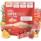 Nello Superfocus &ndash; Nootropic Focus Drink Mix for Productivity, L-Theanine, Rhodiola Rosea, Alpha-GPC, Lion&rsquo;s Mane, Tyrosine, Sugar-Free Packets (20 Servings (Caffeine), Fruit Punch)