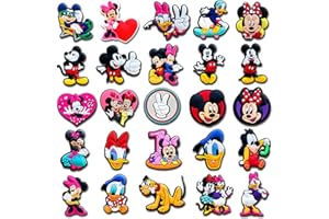 HEDBITOYO 25Pcs Cartoon Shoe Charms for Croc Clogs Sandals, Cute Shoe Decorations