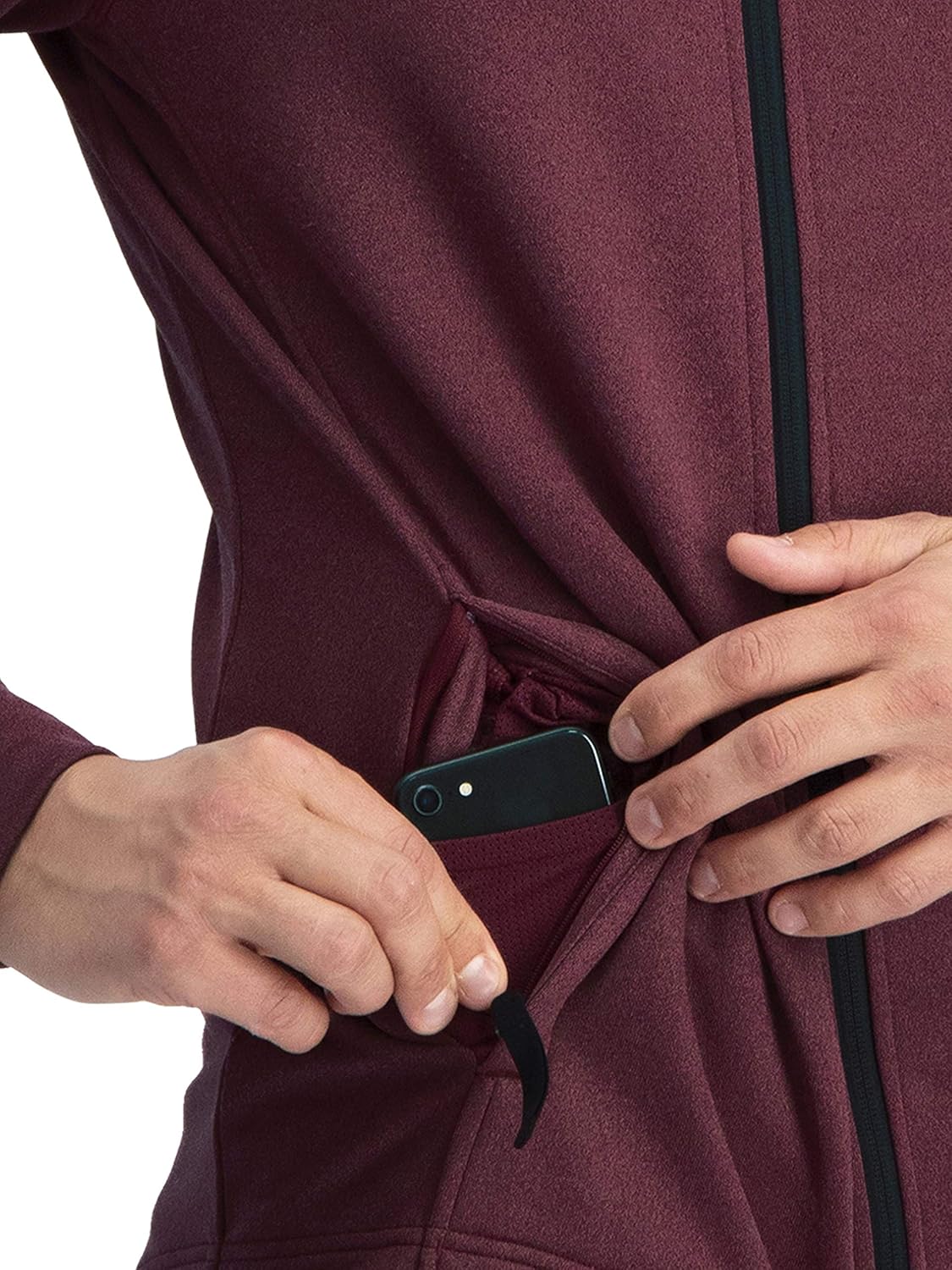 Three Sixty Six Sweatshirts for Men Zip Up Hoodie - Dry Fit Full Zip Jacket, French Terry Fabric: Clothing