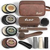 BALORIZ Shoe Shine Kit For Men & Women, 13Pcs Leather Shoe Polish Kit Christmas Gifts with Shoe Polish, Mink Oil, Horsehair Brush for Leather Boot Shoe Care Kit Mens Dad Birthday Gifts Ideas