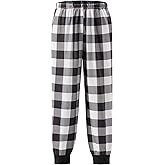Ekouaer Boys Jogger Pajama Pants Long Plaid Pj Pants Elastic Waistband Lounge Pants with Pockets
