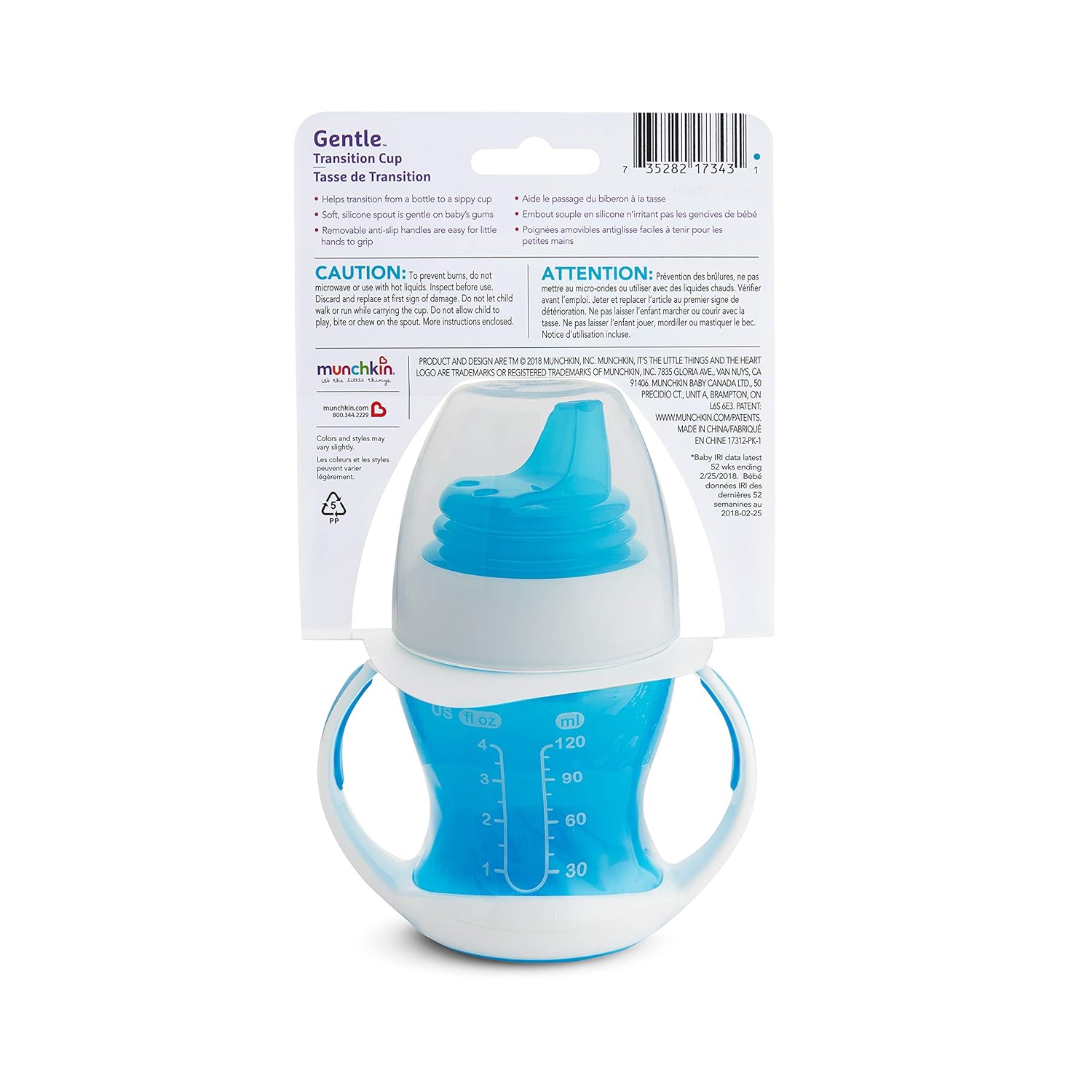 Solid Feeding 4 Ounce Munchkin 2 Piece Gentle Transition Trainer Cup Blue Baby Charitybox Io
